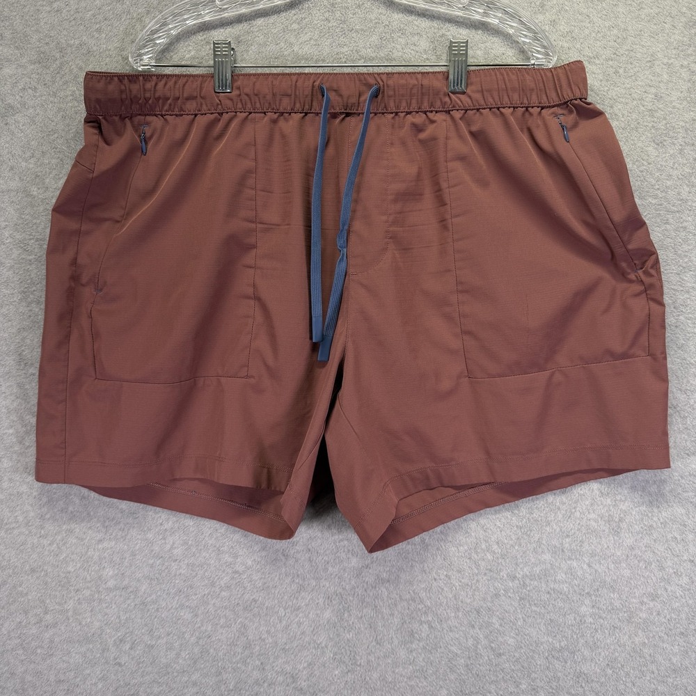 Bearbottom Shorts Mens 2XL Red 5.5in Lightweight Drawstring Athletic Stretch